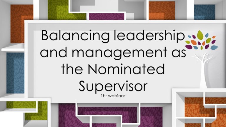 Balancing Leadership And Management As The Nominated Supervisor RARE 