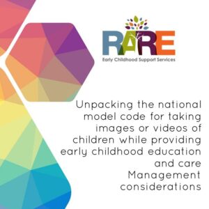 Unpacking national model code for taking images or videos of children - management considerations